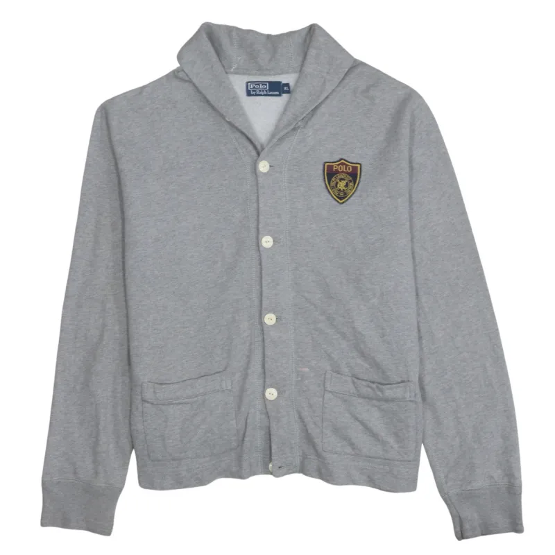 Polo Ralph Lauren 90's Turtle Neck Button Up Sweatshirt XLarge Grey made by Polo by Ralph Lauren
