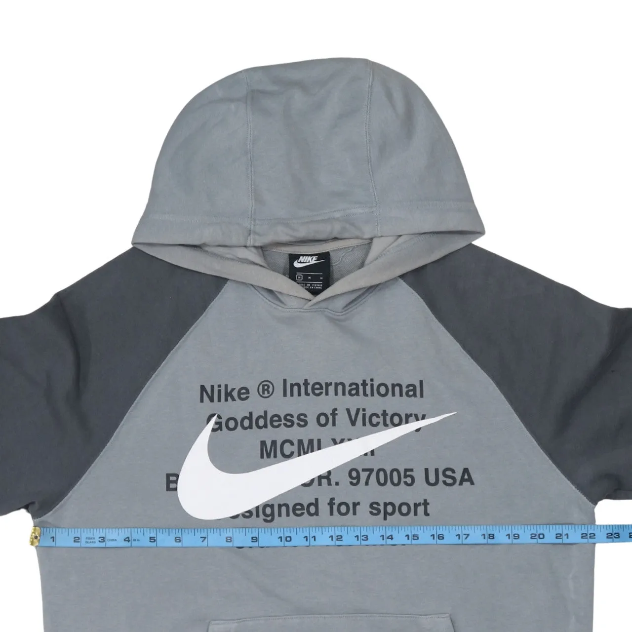 Nike 90's Center Middle Swoosh Pullover Hoodie Medium Grey sold by Vintage Club product image thumbnail 5