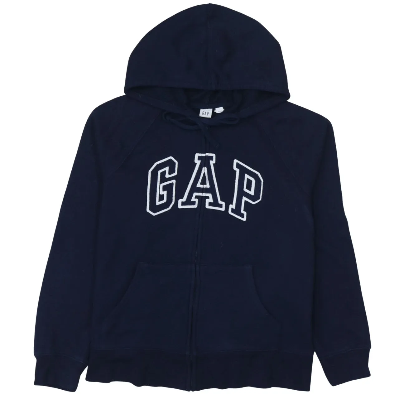 Gap 90's Spellout Full Zip Up Hoodie Medium Navy Blue sold by Vintage Club