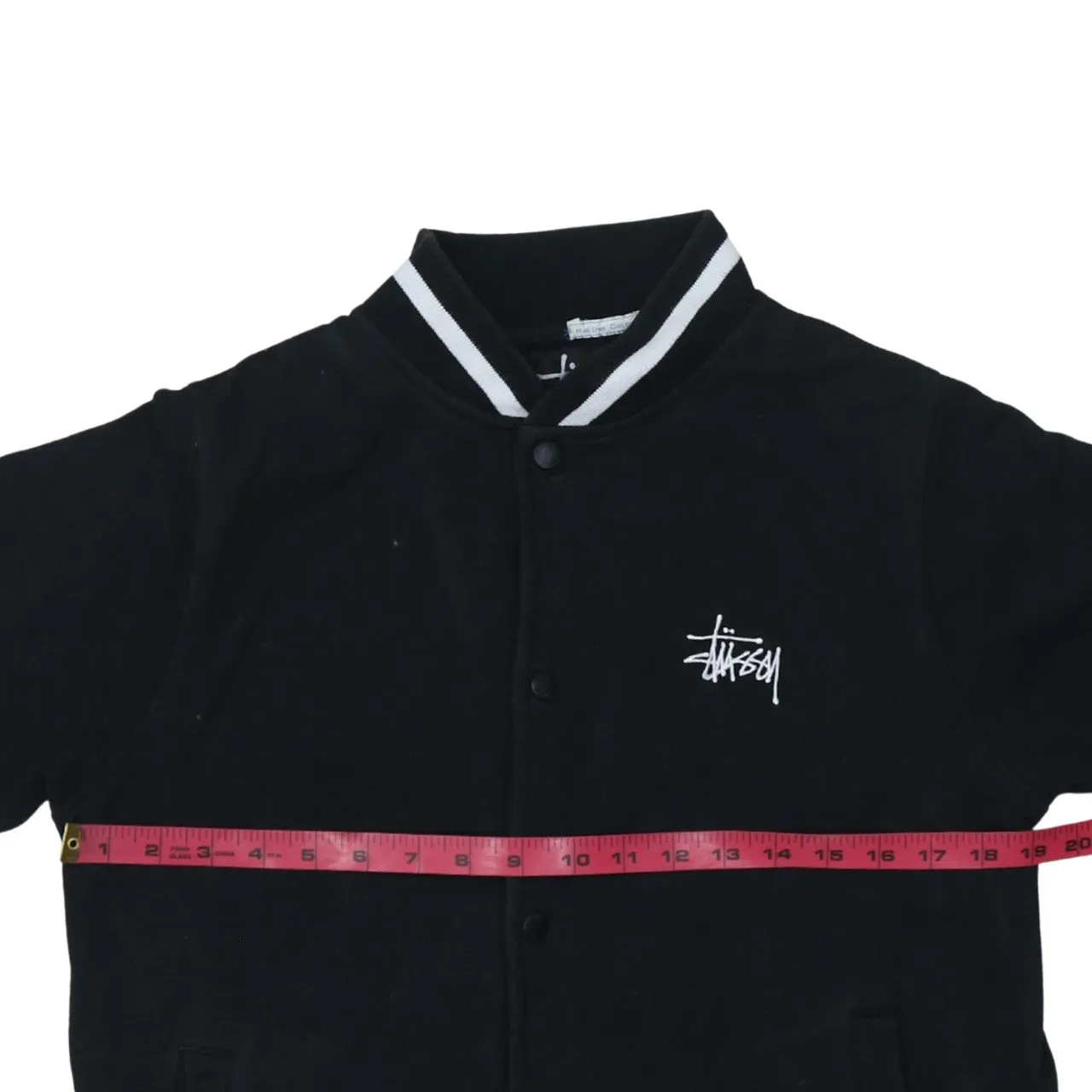 Stussy 90's Lightweight Button Up Sweatshirt Medium Black sold by Vintage Club product image thumbnail 5