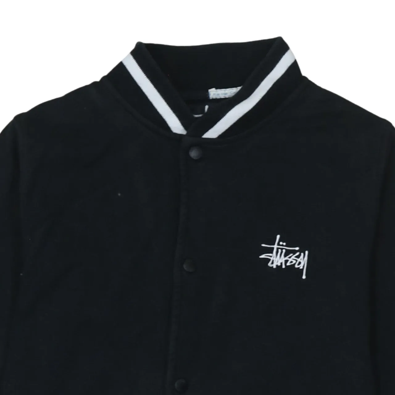 Stussy 90's Lightweight Button Up Sweatshirt Medium Black sold by Vintage Club product image thumbnail 3