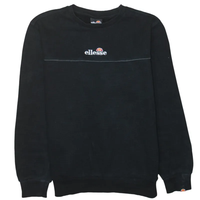 Ellesse 90's Lightweight Crew Neck Sweatshirt Medium Black sold by Vintage Club