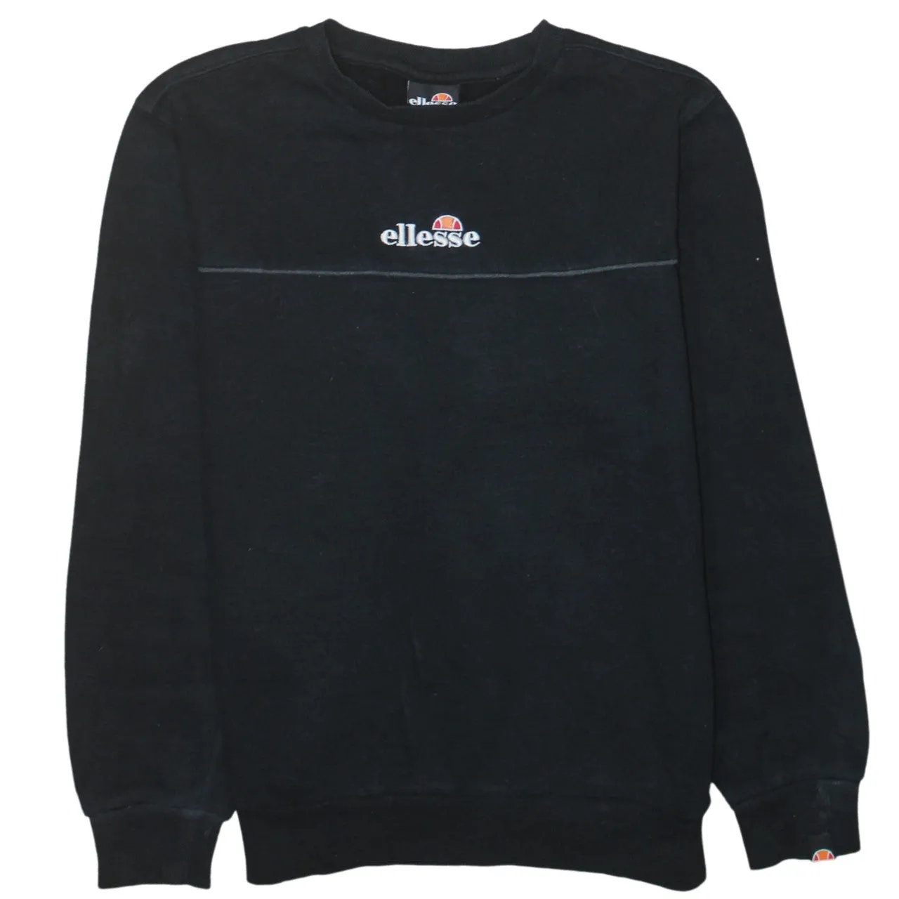 Ellesse 90's Lightweight Crew Neck Sweatshirt Medium Black sold by Vintage Club
