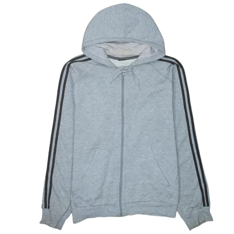 Adidas 90's Striped Sleeve Full Zip Up Hoodie Large  Grey sold by Vintage Club