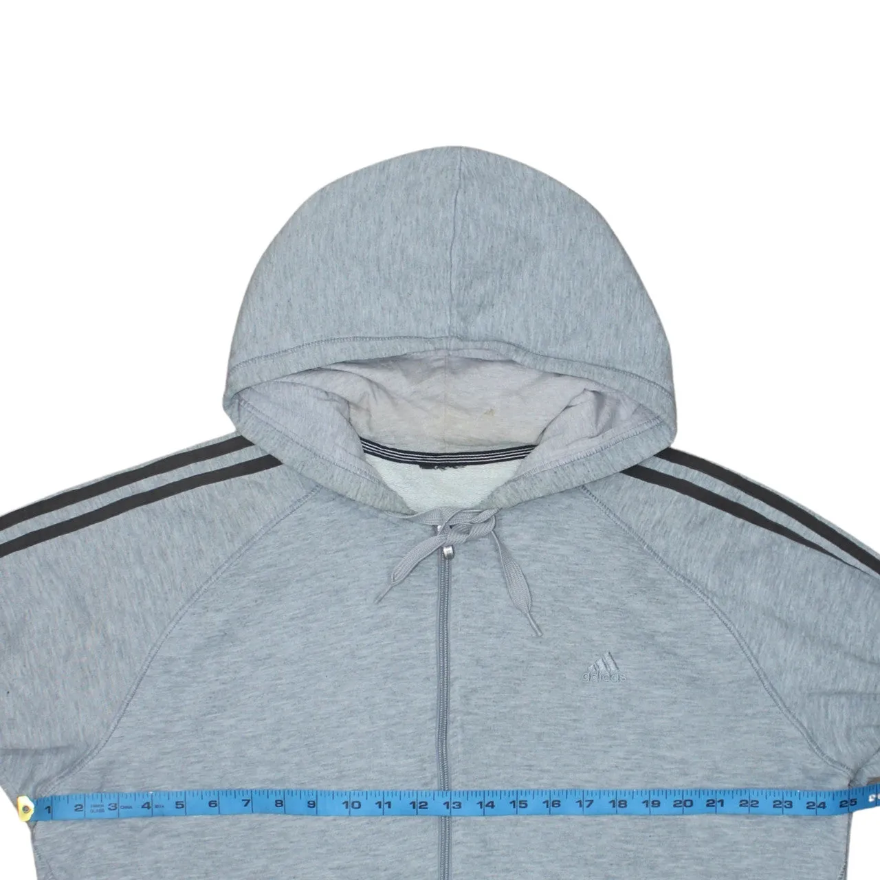 Adidas 90's Striped Sleeve Full Zip Up Hoodie Large Grey sold by Vintage Club product image thumbnail 5