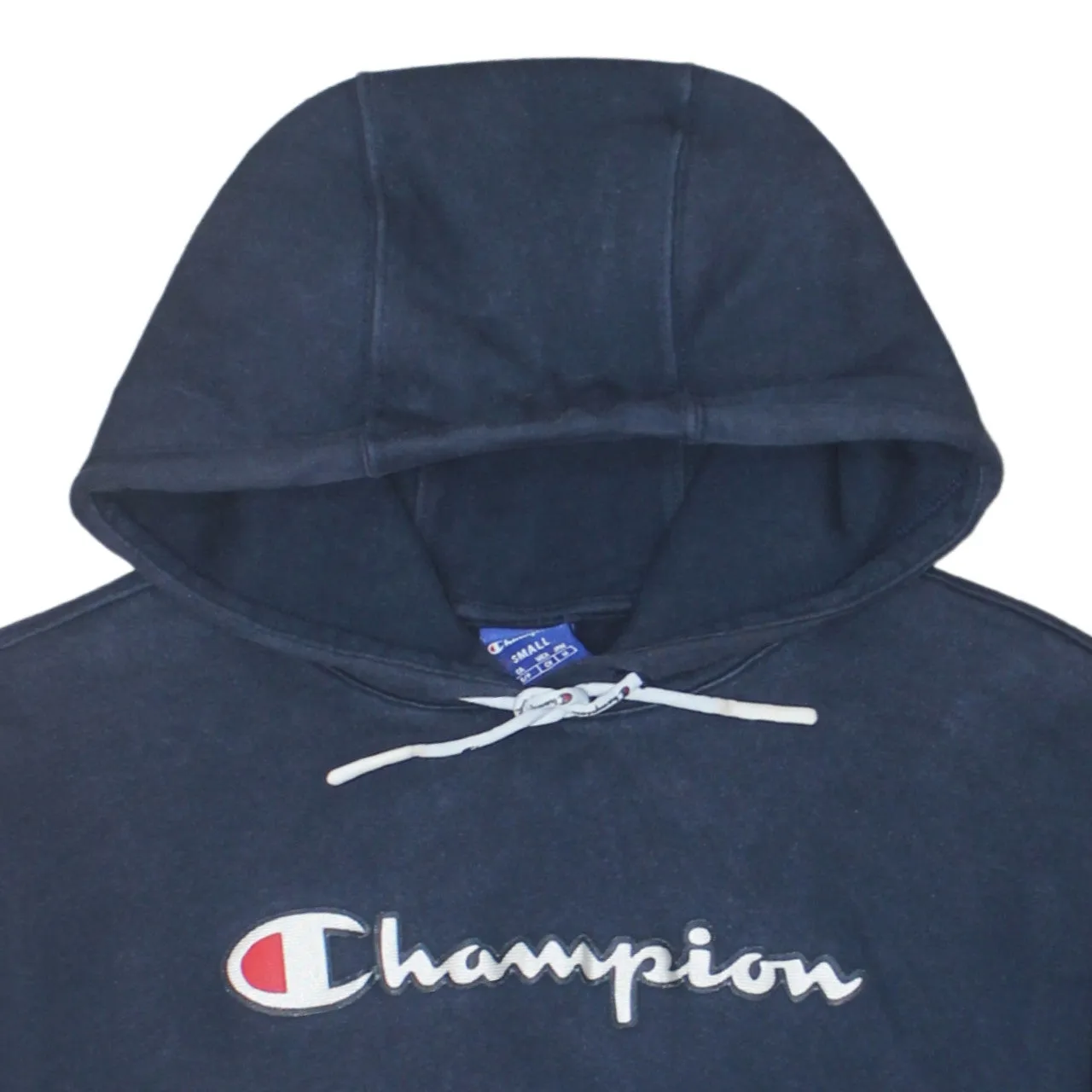 Champion 90's Spellout Pullover Hoodie Small Navy Blue sold by Vintage Club product image thumbnail 3
