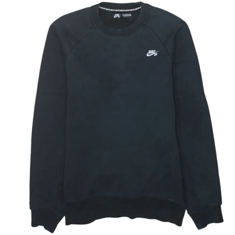 Nike 90's Swoosh Crew Neck Sweatshirt Small Black sold by Vintage Club