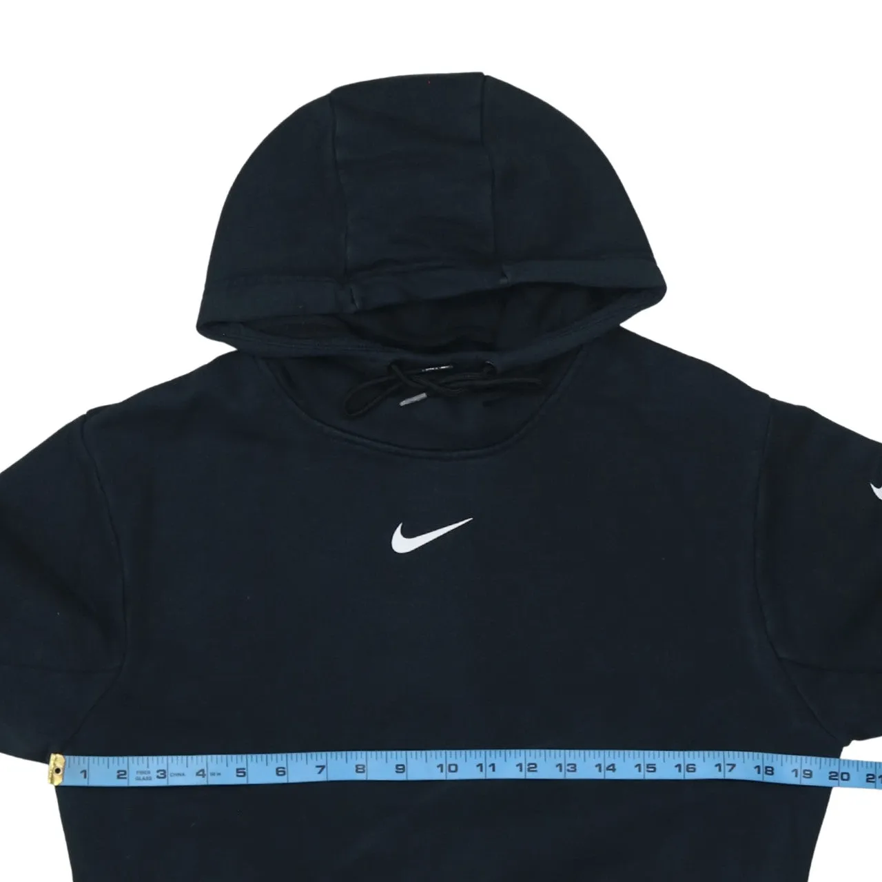 Nike 90's Center Middle Swoosh Pullover Hoodie Medium Black sold by Vintage Club product image thumbnail 5