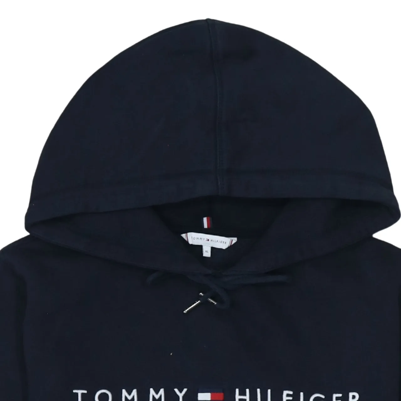 Tommy Hilfiger 90's Spellout Pullover Hoodie XLarge Navy Blue sold by Vintage Club product image thumbnail 3