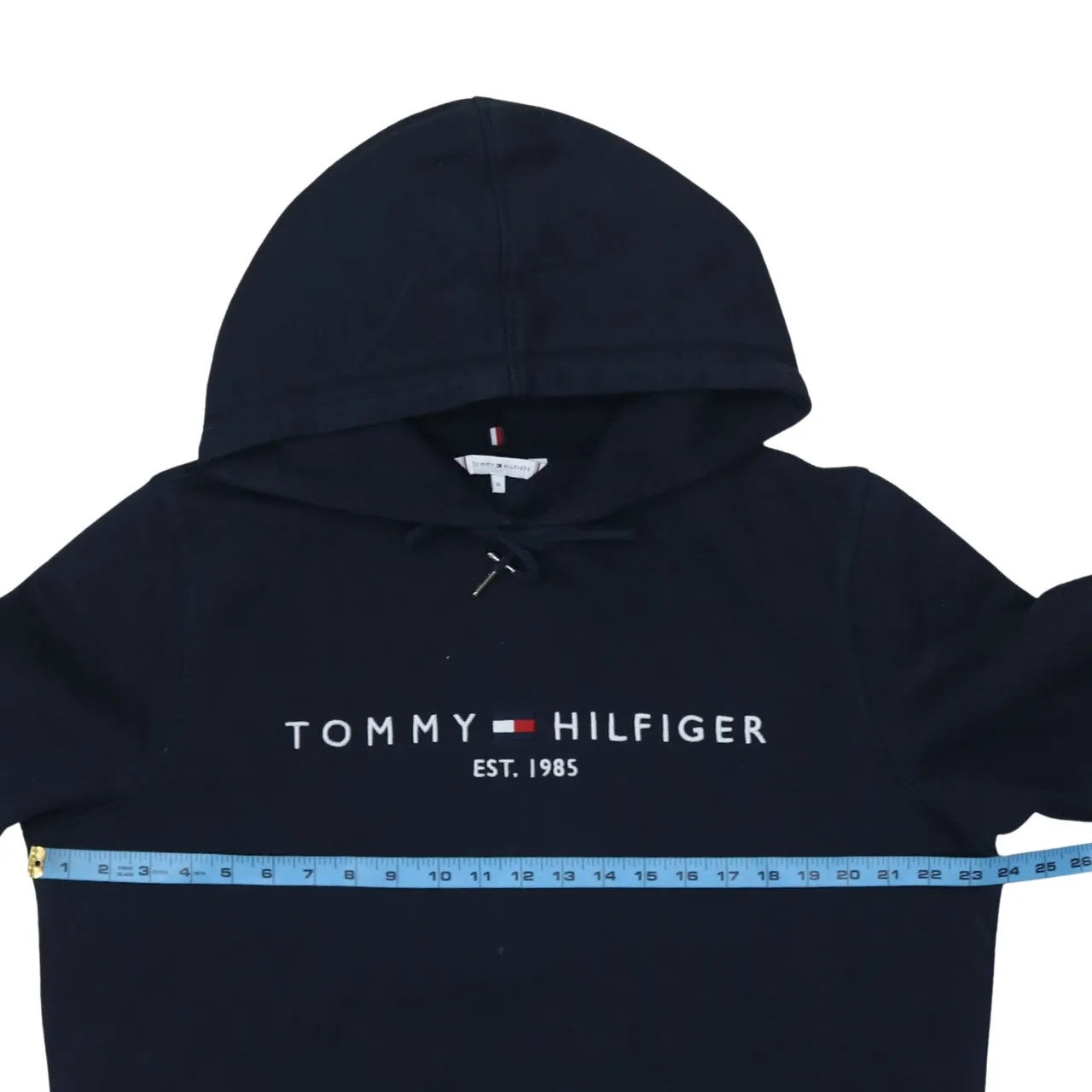 Tommy Hilfiger 90's Spellout Pullover Hoodie XLarge Navy Blue sold by Vintage Club product image thumbnail 5