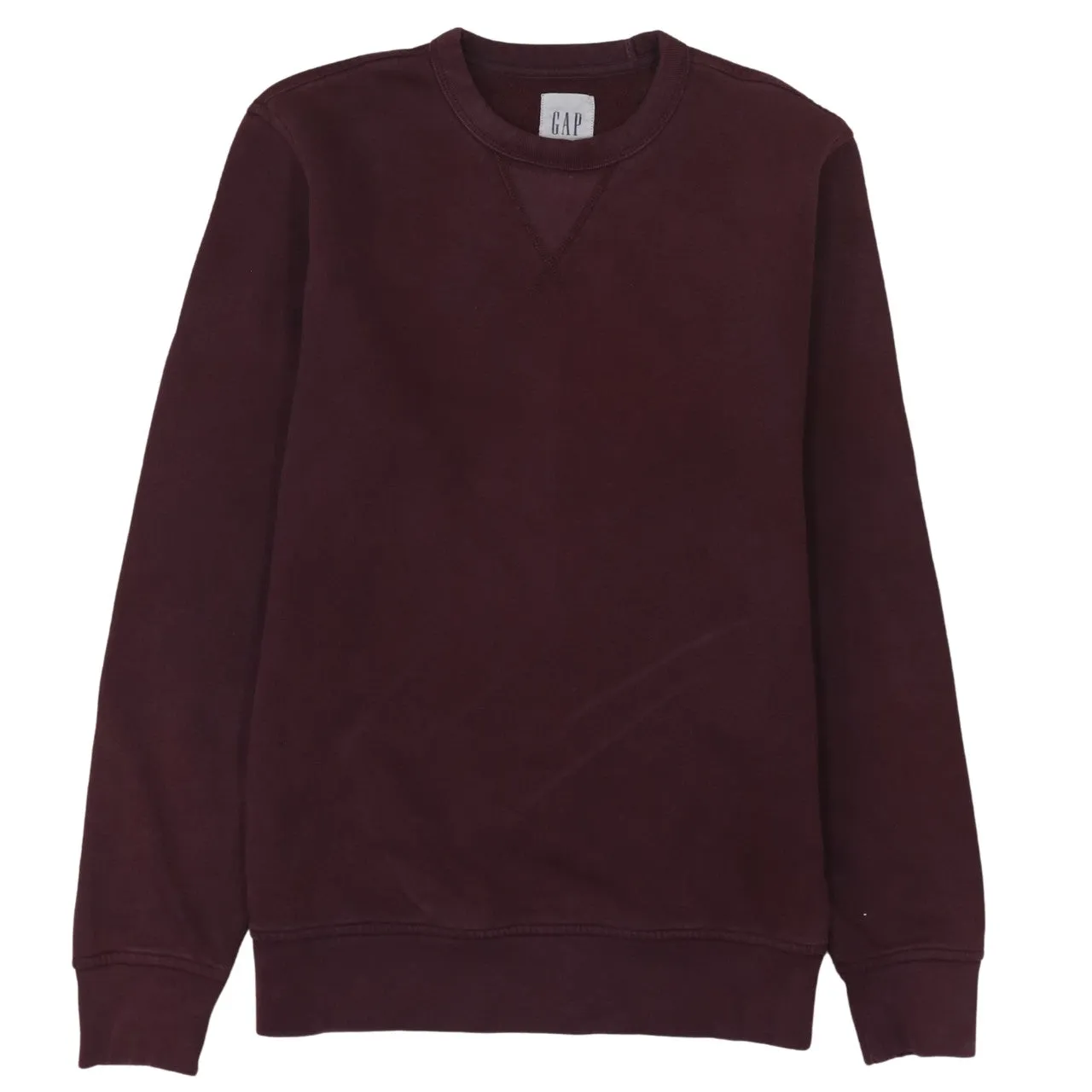 Gap 90's Plain Crew Neck Sweatshirt XSmall Burgundy Red sold by Vintage Club