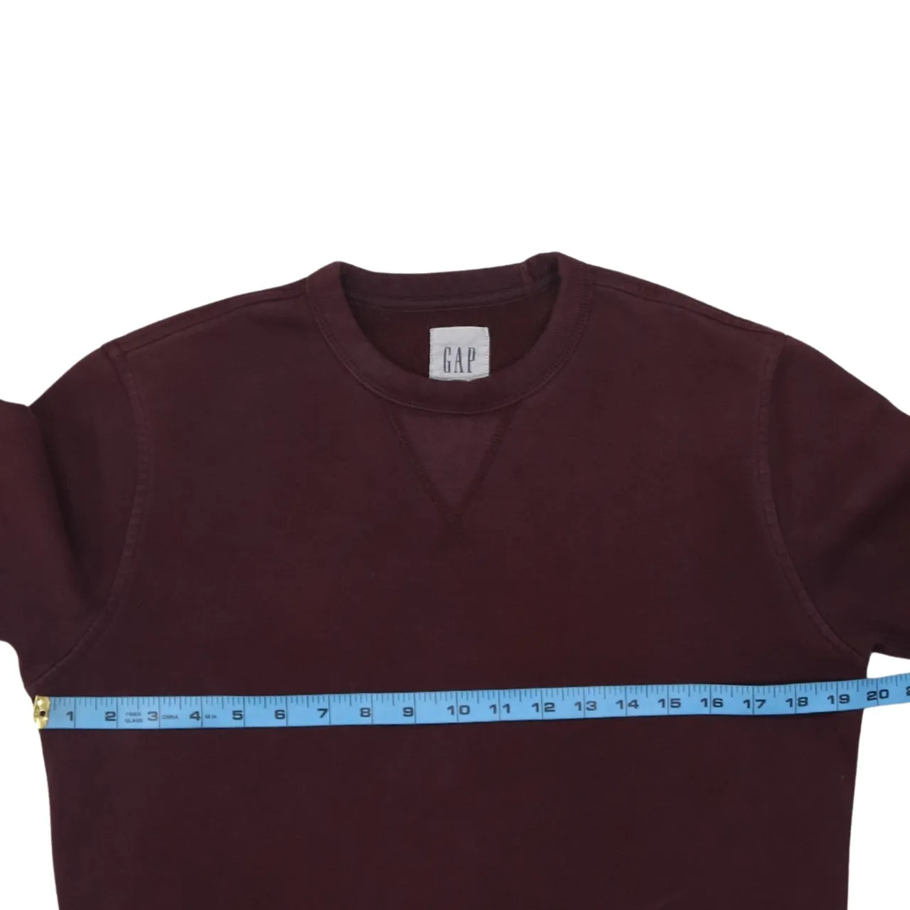 Gap 90's Plain Crew Neck Sweatshirt XSmall Burgundy Red sold by Vintage Club product image thumbnail 5