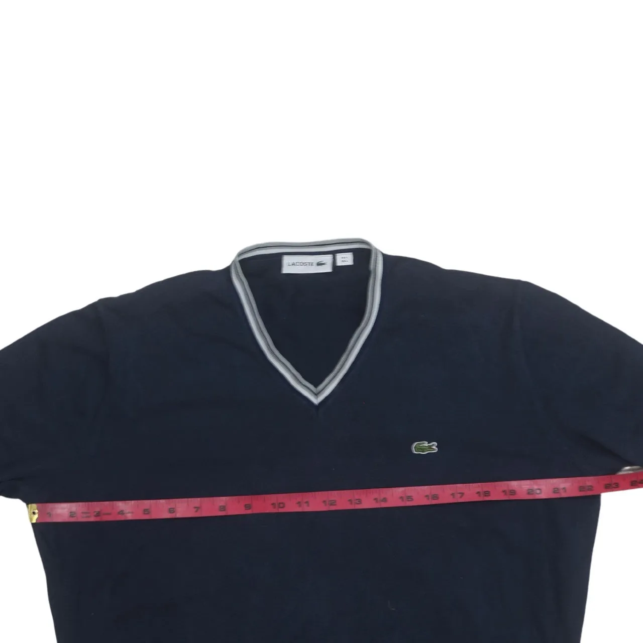 Lacoste 90's Lightweight V Neck Sweatshirt Large Navy Blue sold by Vintage Club product image thumbnail 5
