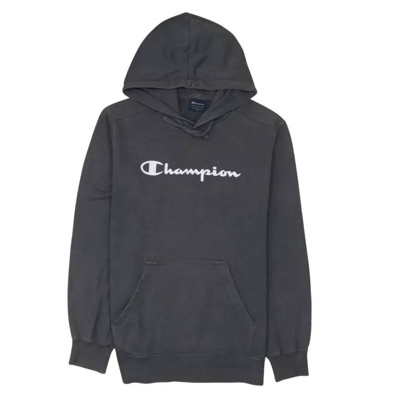 Champion 90's Spellout Pullover Hoodie Large Grey sold by Vintage Club