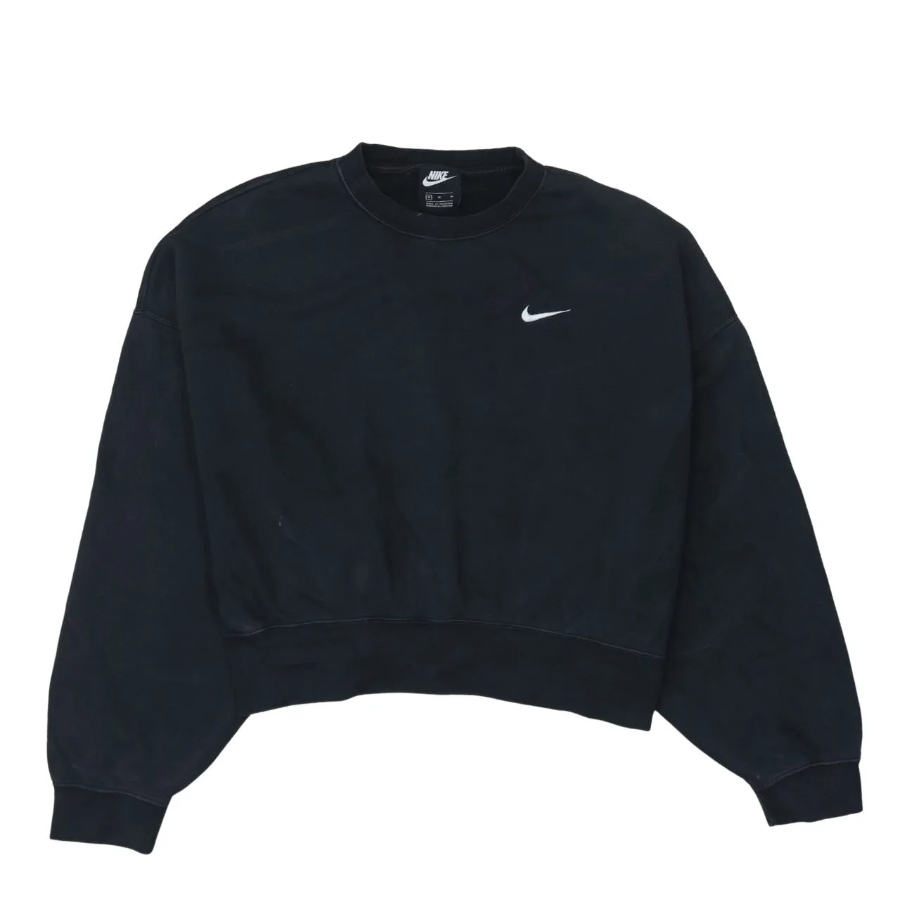 Nike 90's Swoosh Crew Neck Sweatshirt Medium Black sold by Vintage Club