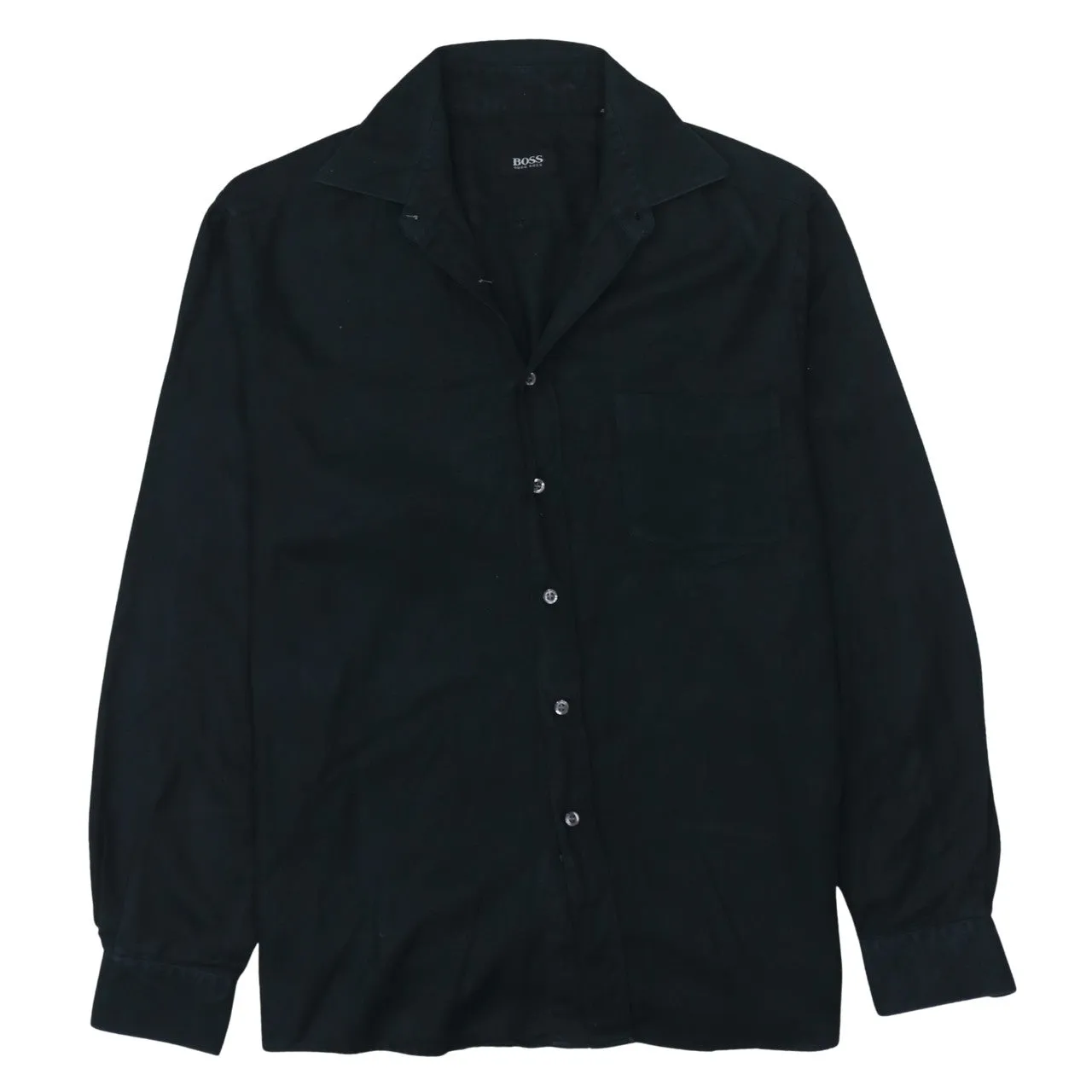 HUGO BOSS 90's Long Sleeve Button Up Shirt XLarge Black sold by Vintage Club