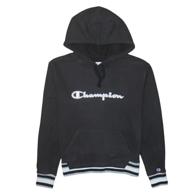 Champion 90's Spellout Pullover Hoodie Medium Black sold by Vintage Club