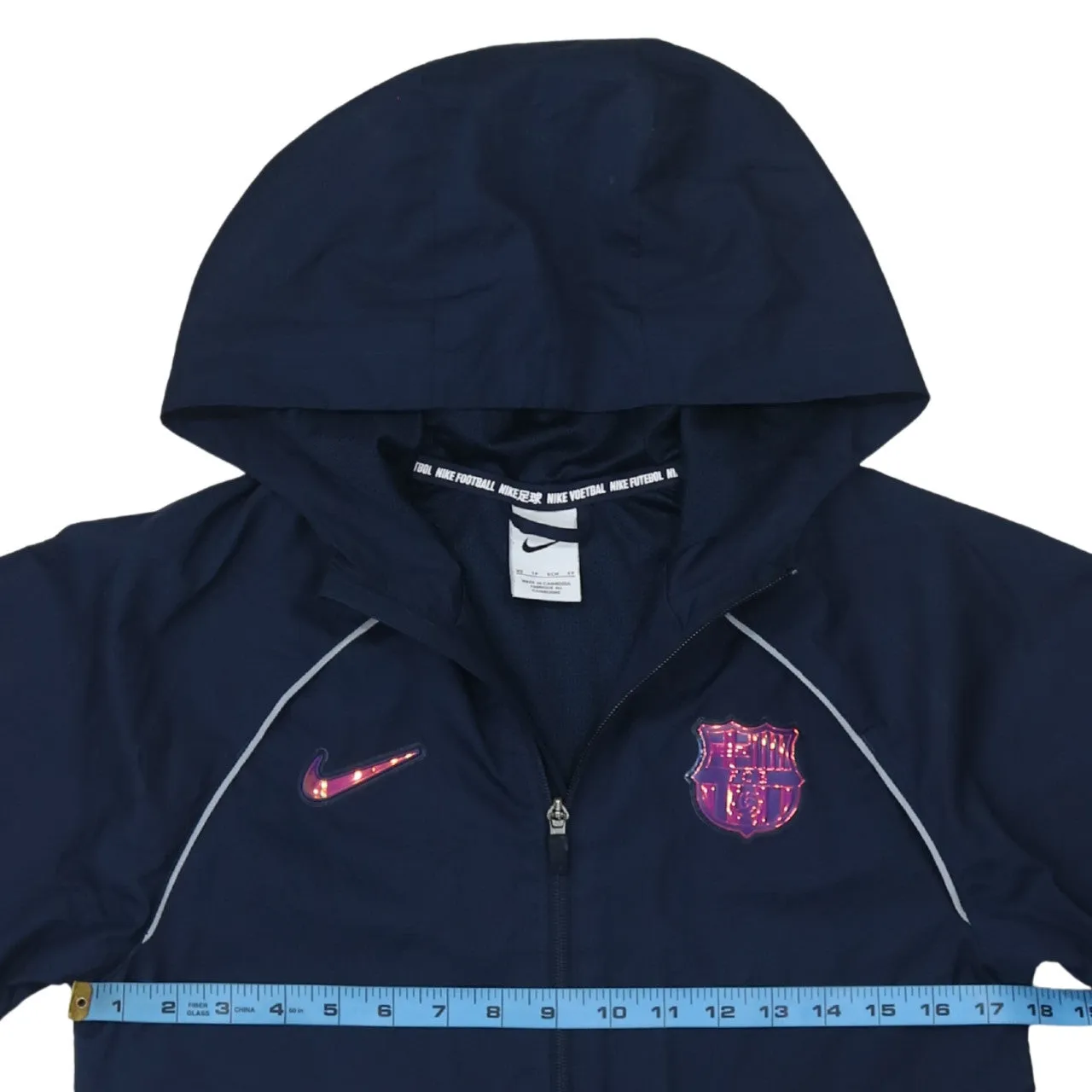 Nike 90's Swoosh Full Zip Up Windbreaker XSmall Navy Blue sold by Vintage Club product image thumbnail 5