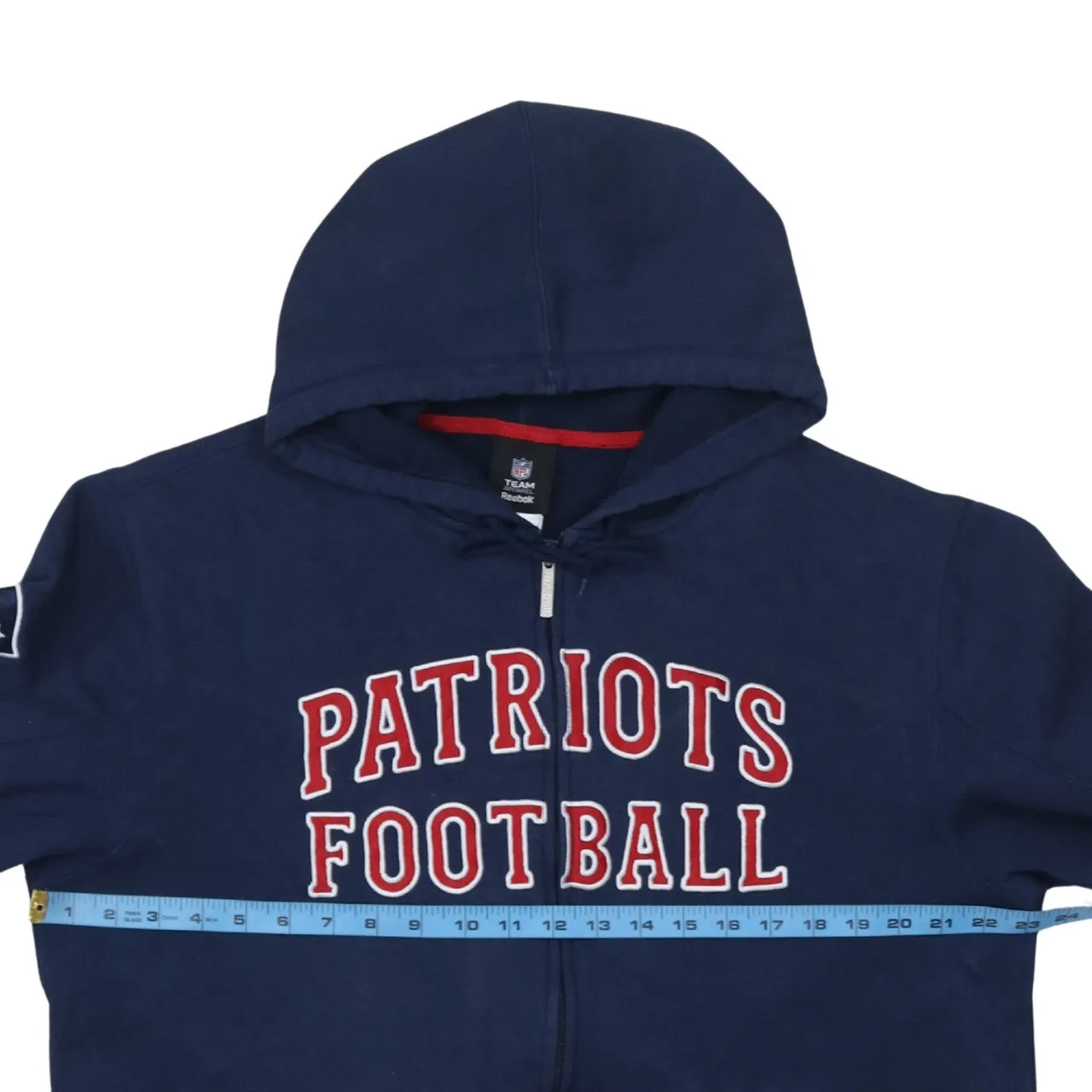 NFL 90's Patriots Football Full Zip Up Hoodie Medium Navy Blue sold by Vintage Club product image thumbnail 5