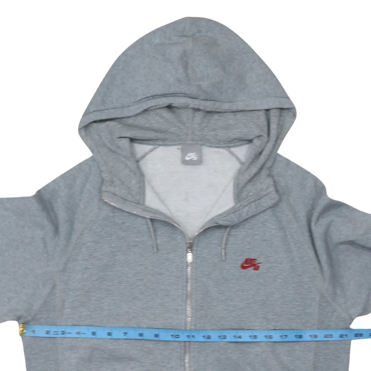 Nike 90's Swoosh Full Zip Up Hoodie Medium Grey sold by Vintage Club product image thumbnail 5
