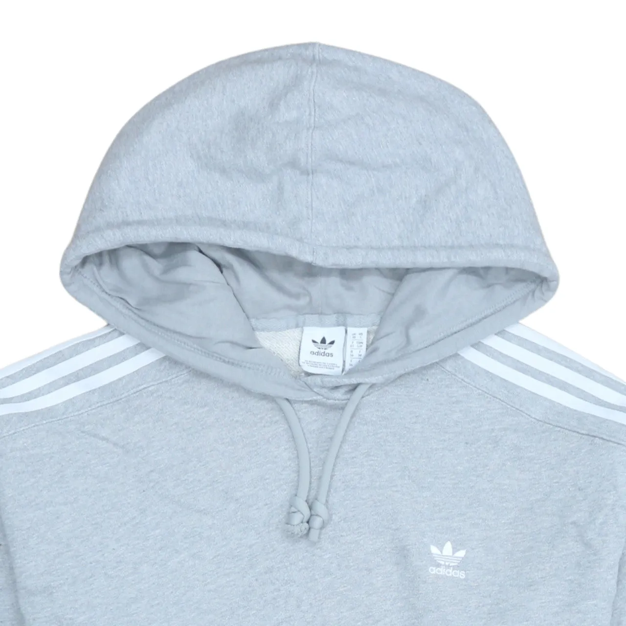 Adidas Light Grey Hoodie Women’s Small Trefoil Embroidered Logo Three Stripe Sleeves Pullover sold by Vintage Club product image thumbnail 3