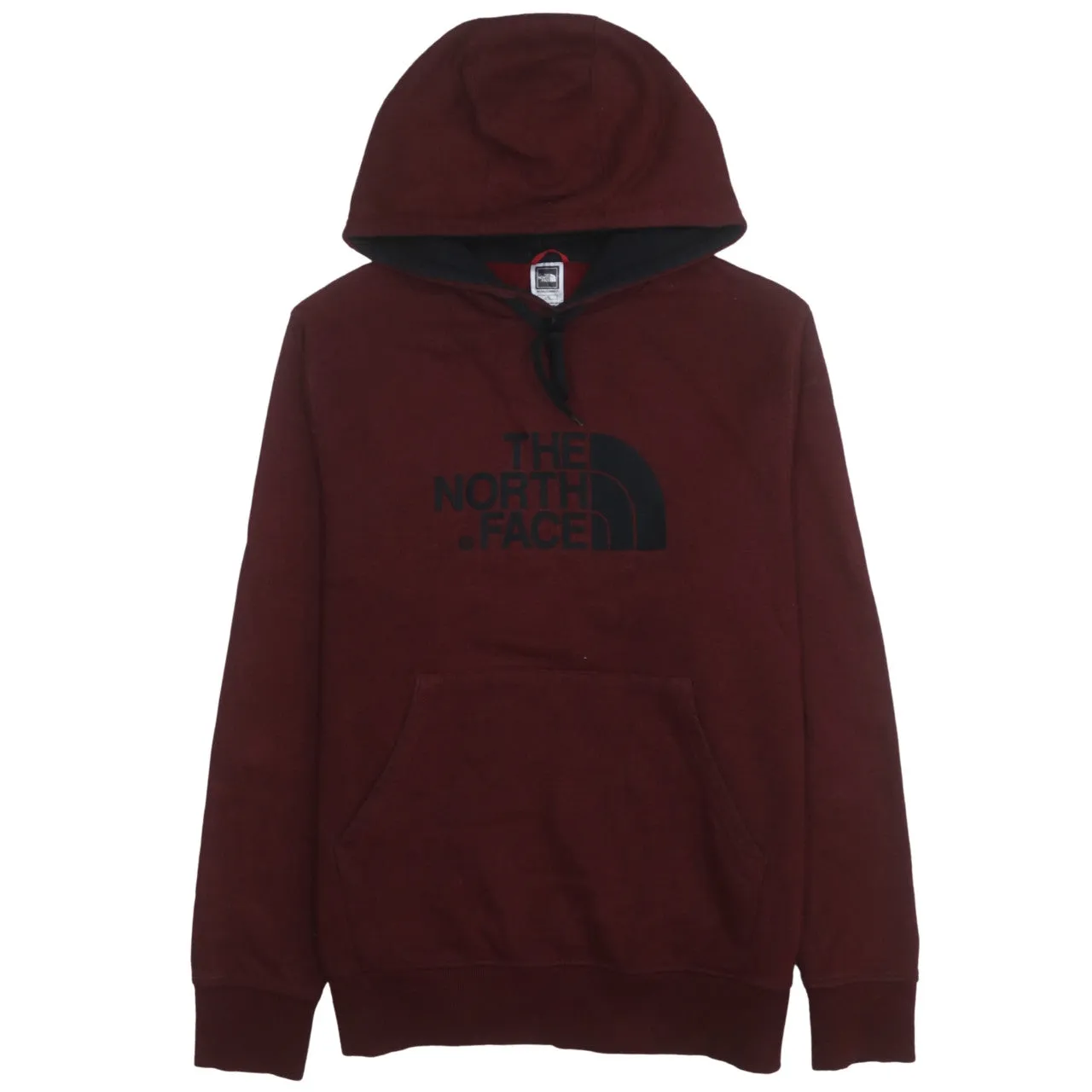 The North Face 90's Spellout Pullover Hoodie Large Burgundy Red sold by Vintage Club