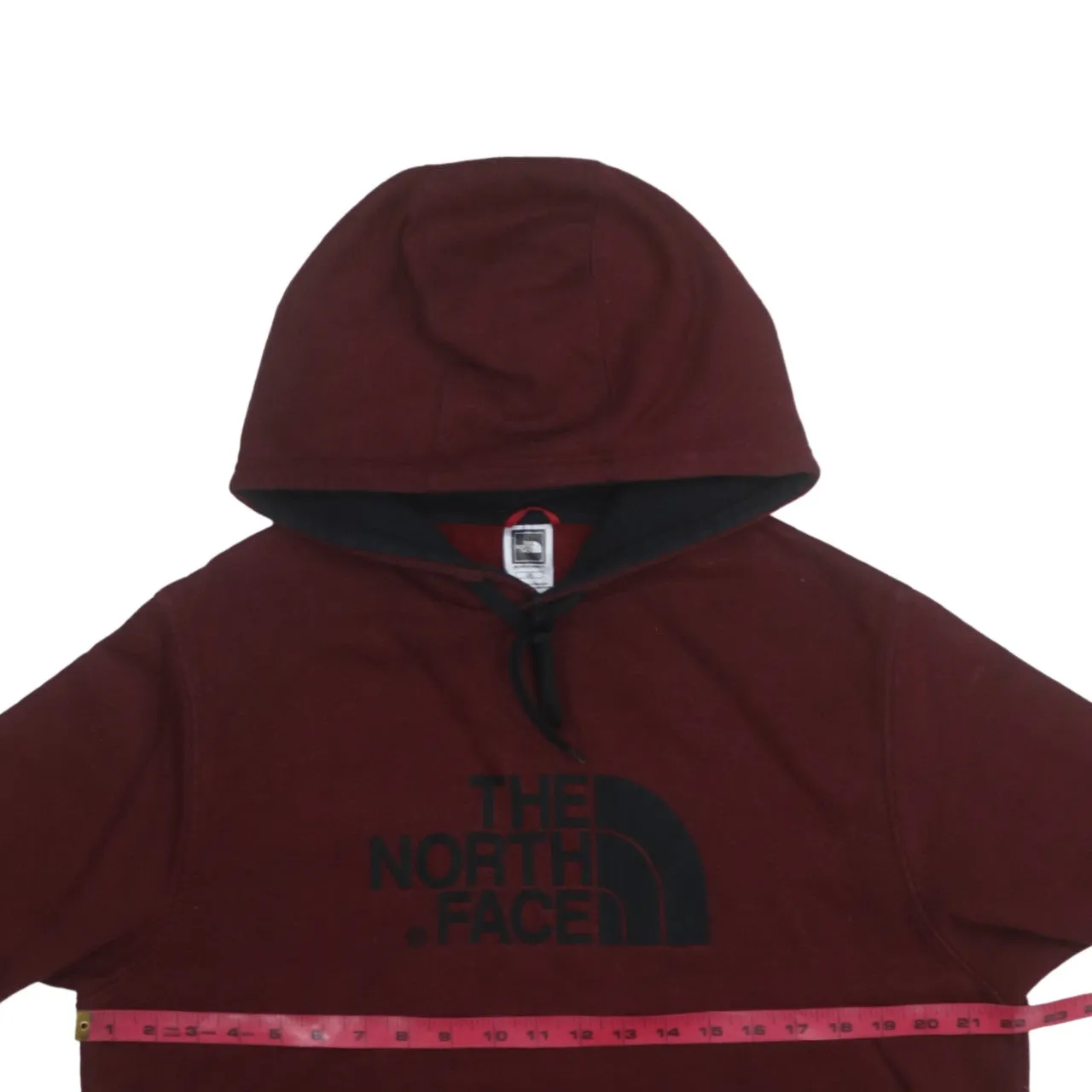 The North Face 90's Spellout Pullover Hoodie Large Burgundy Red sold by Vintage Club product image thumbnail 5