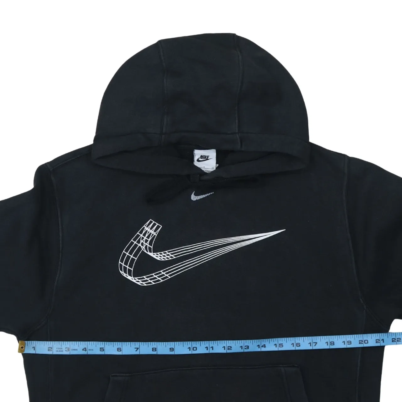 Nike 90's Center Middle Swoosh Pullover Hoodie Small Black sold by Vintage Club product image thumbnail 5