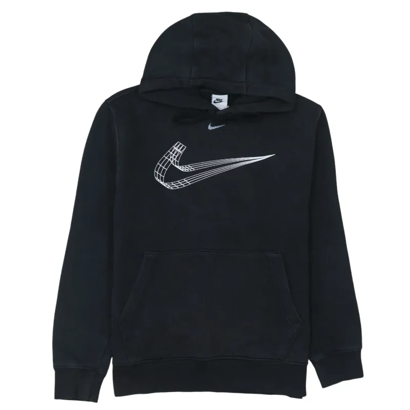 Nike 90's Center Middle Swoosh Pullover Hoodie Small Black sold by Vintage Club