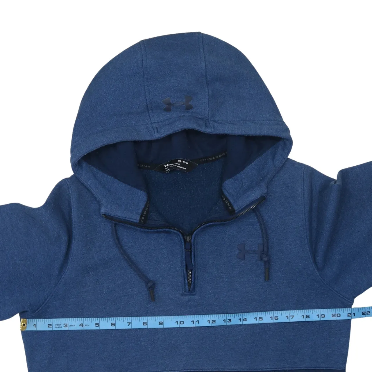 Under Armour 90's Lightweight Quarter Zip Hoodie Medium Navy Blue sold by Vintage Club product image thumbnail 5