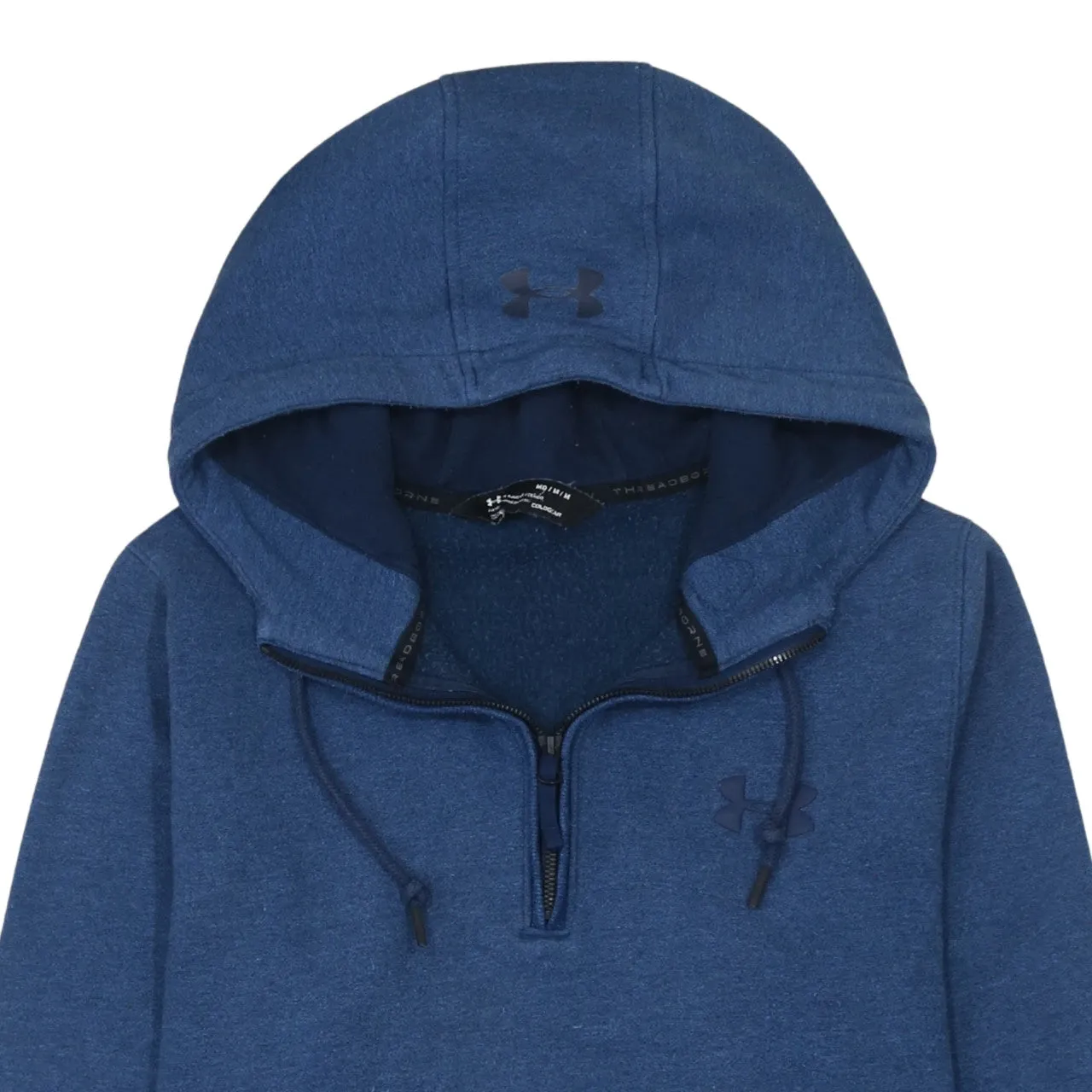 Under Armour 90's Lightweight Quarter Zip Hoodie Medium Navy Blue sold by Vintage Club product image thumbnail 3