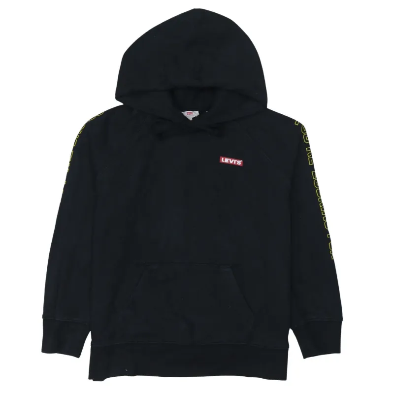 Levi's 90's Drawstring Pockets Pullover Hoodie Medium Black sold by Vintage Club