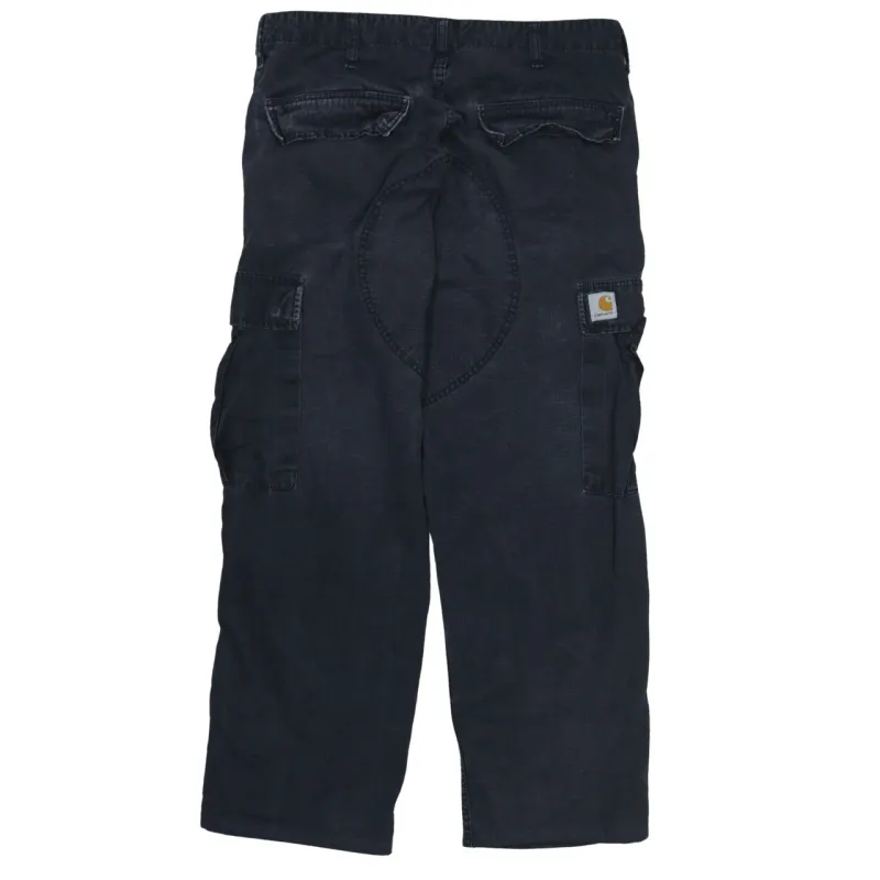 Carhartt 90's Drawstring Pockets Straight Leg Baggy Trousers / Pants 34 Black made by Carhartt