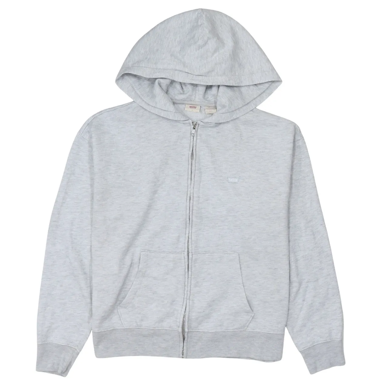 Levi's 90's Drawstring Pockets Full Zip Up Hoodie Small Grey sold by Vintage Club