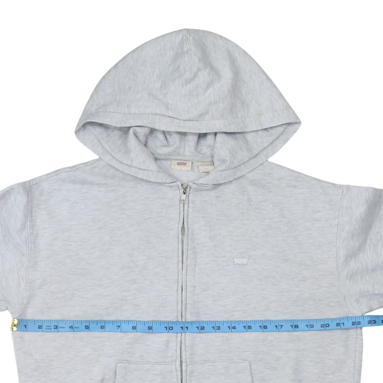 Levi's 90's Drawstring Pockets Full Zip Up Hoodie Small Grey sold by Vintage Club product image thumbnail 5