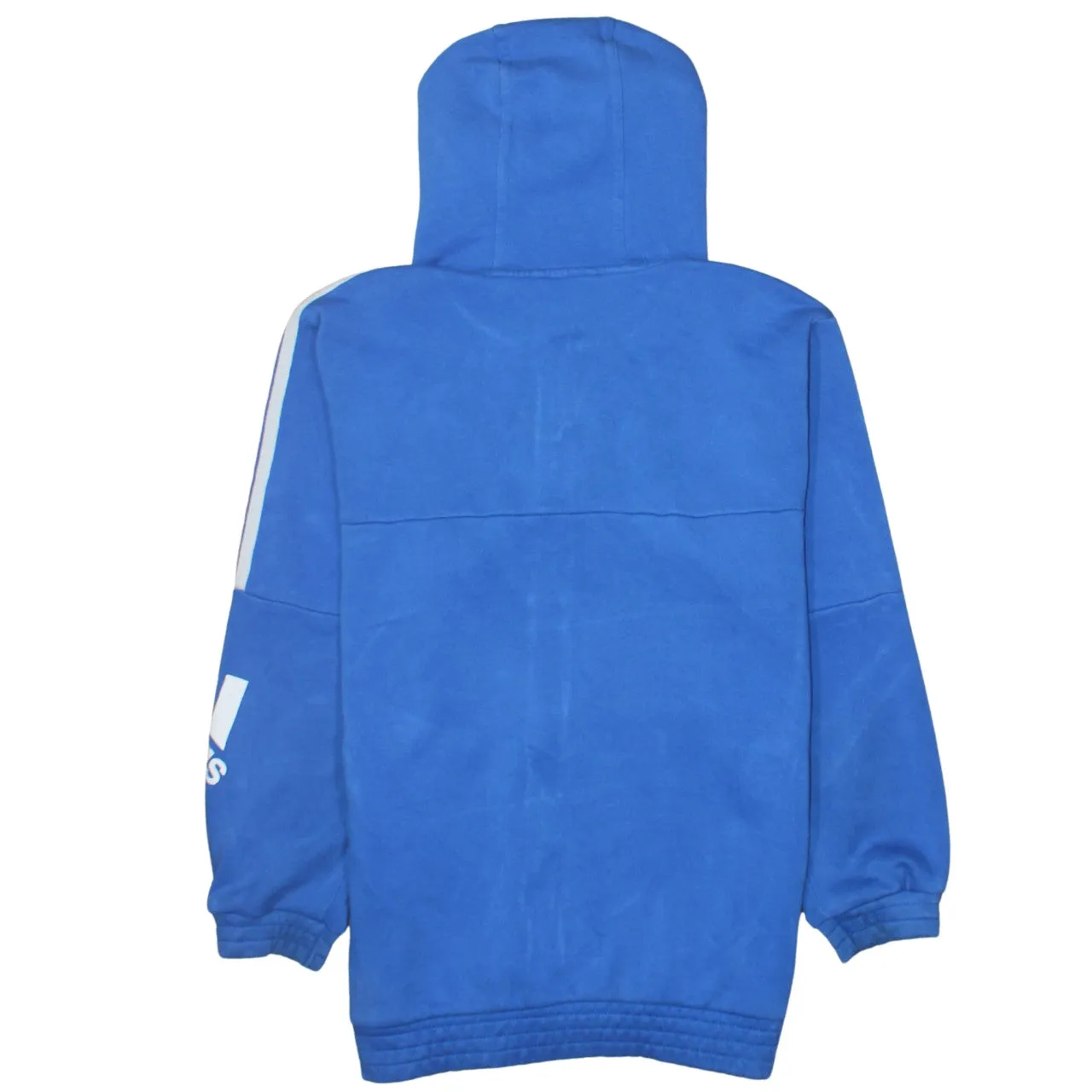 Adidas 90's Striped Sleeve Full Zip Up Hoodie Medium Blue sold by Vintage Club product image thumbnail 2