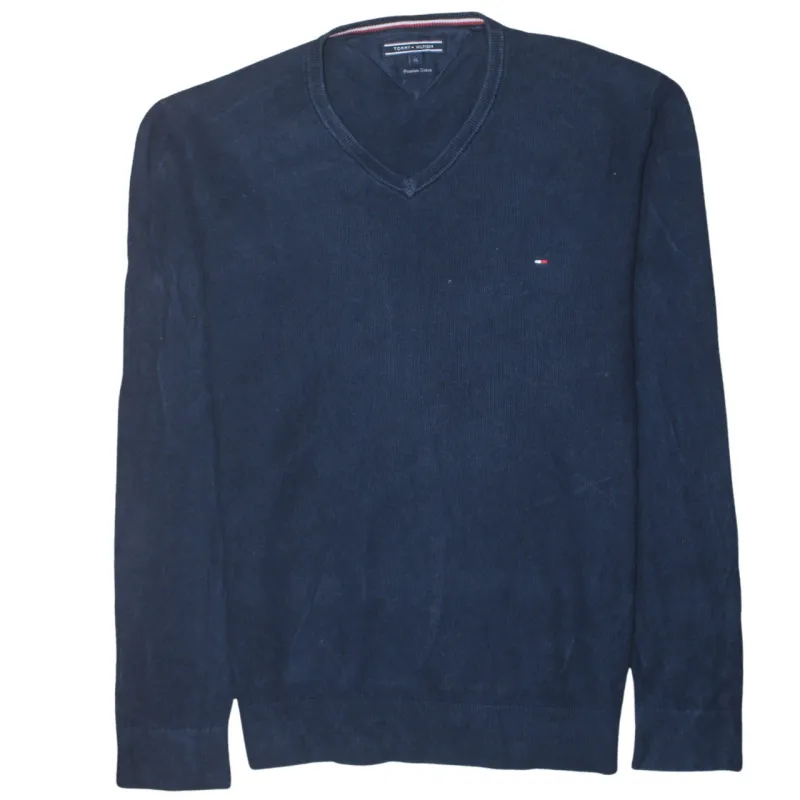 Tommy Hilfiger 90's Lightweight V Neck Sweatshirt XLarge Navy Blue made by Tommy Hilfiger