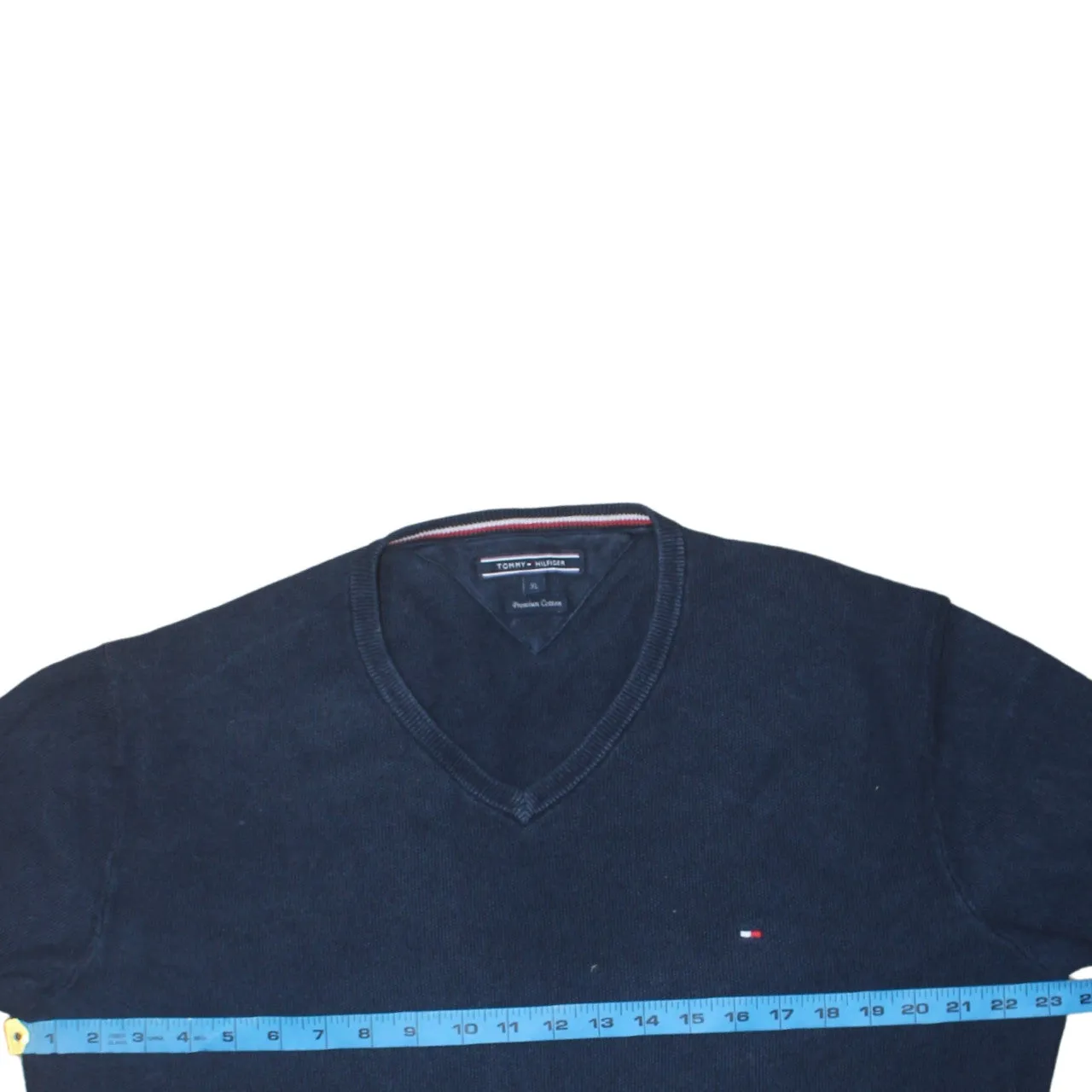 Tommy Hilfiger 90's Lightweight V Neck Sweatshirt XLarge Navy Blue sold by Vintage Club product image thumbnail 5