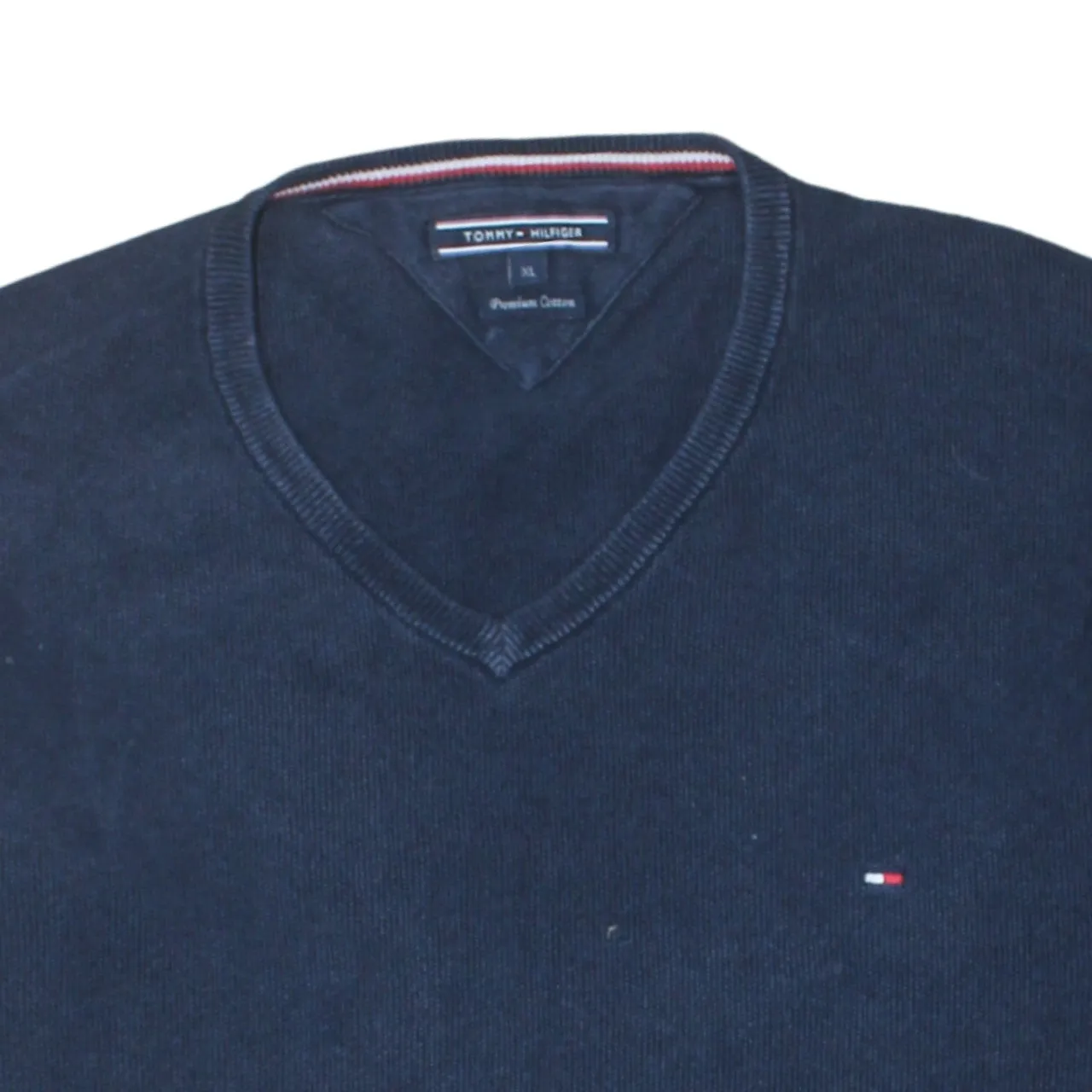 Tommy Hilfiger 90's Lightweight V Neck Sweatshirt XLarge Navy Blue sold by Vintage Club product image thumbnail 3