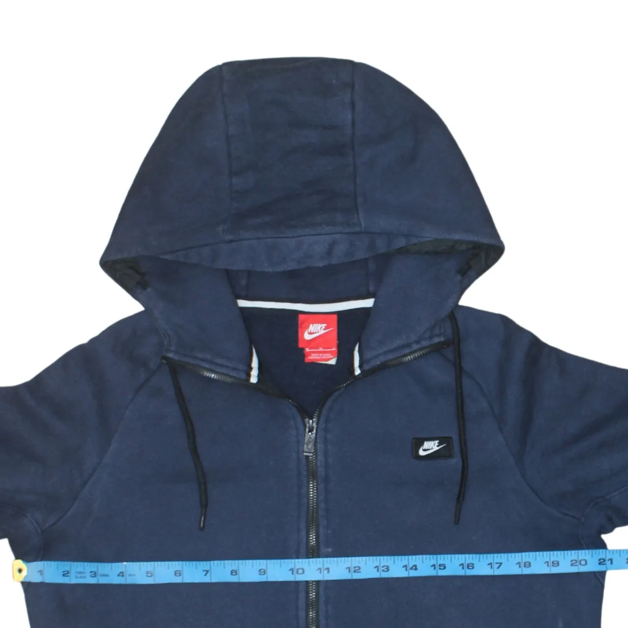 Nike 90's Swoosh Full Zip Up Hoodie Medium Navy Blue sold by Vintage Club product image thumbnail 5