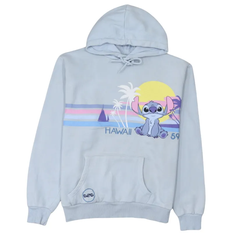 Disney 90's Stitch Pullover Hoodie Large Blue sold by Vintage Club