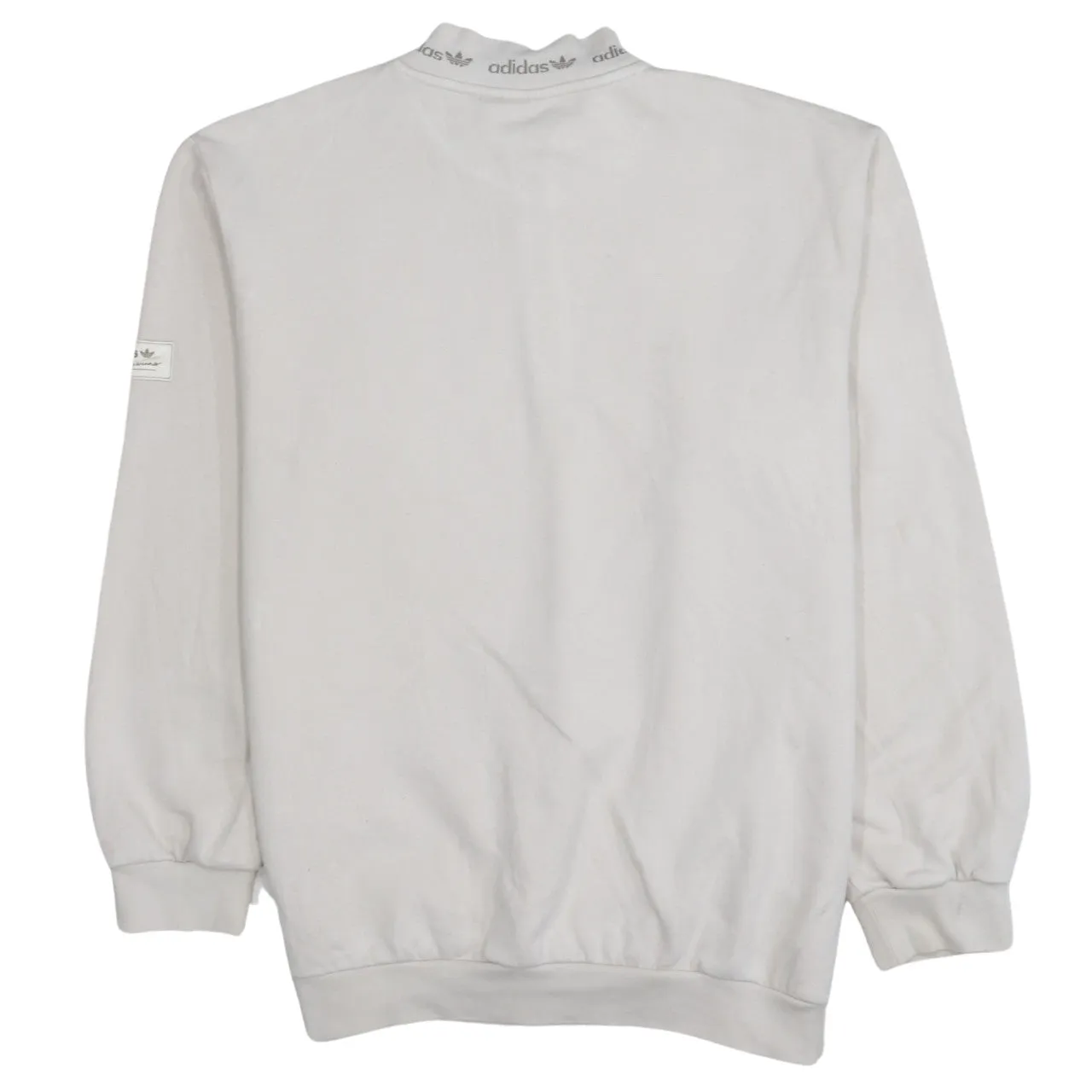 Adidas 90's Lightweight Quarter Zip Sweatshirt Medium Beige Cream sold by Vintage Club product image thumbnail 2