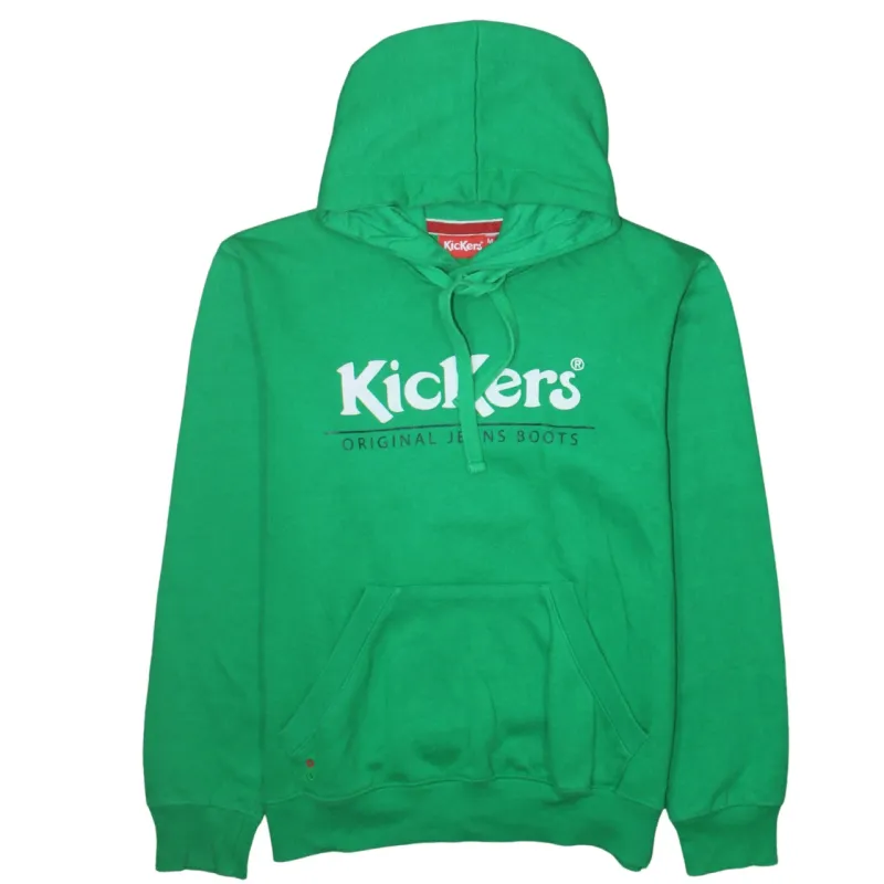 kickers 90's Spellout Pullover Hoodie Medium Green made by Kickers