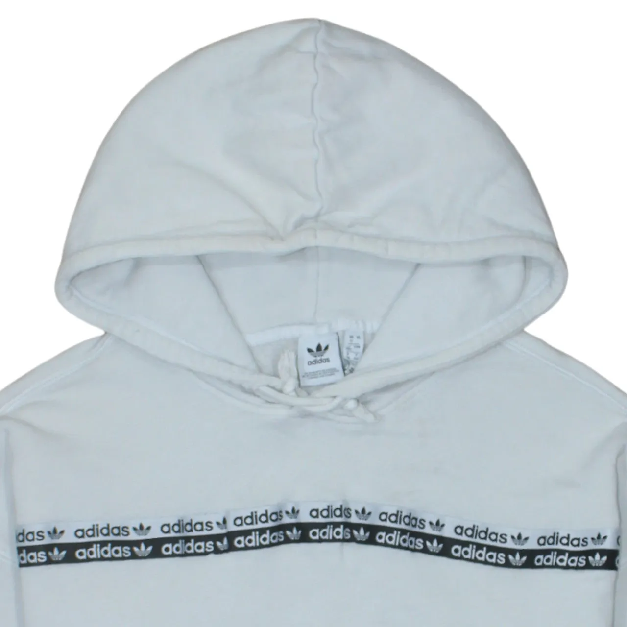 Adidas 90's 3 Stripes Cuff Pullover Hoodie XLarge White sold by Vintage Club product image thumbnail 3