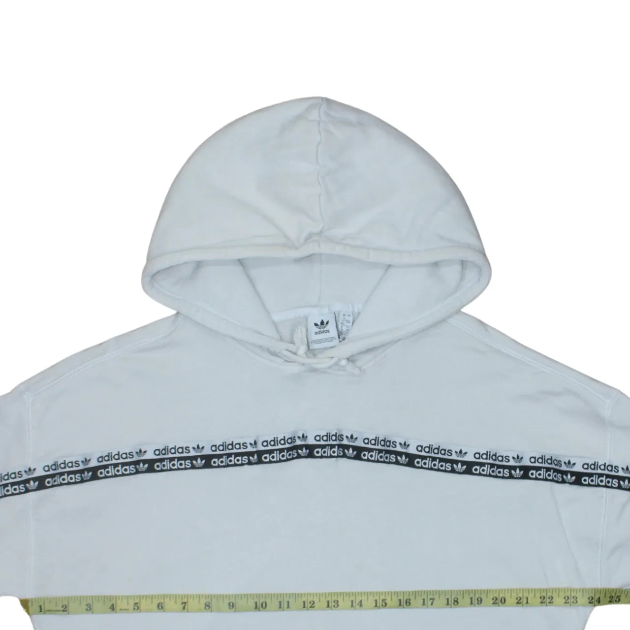 Adidas 90's 3 Stripes Cuff Pullover Hoodie XLarge White sold by Vintage Club product image thumbnail 5