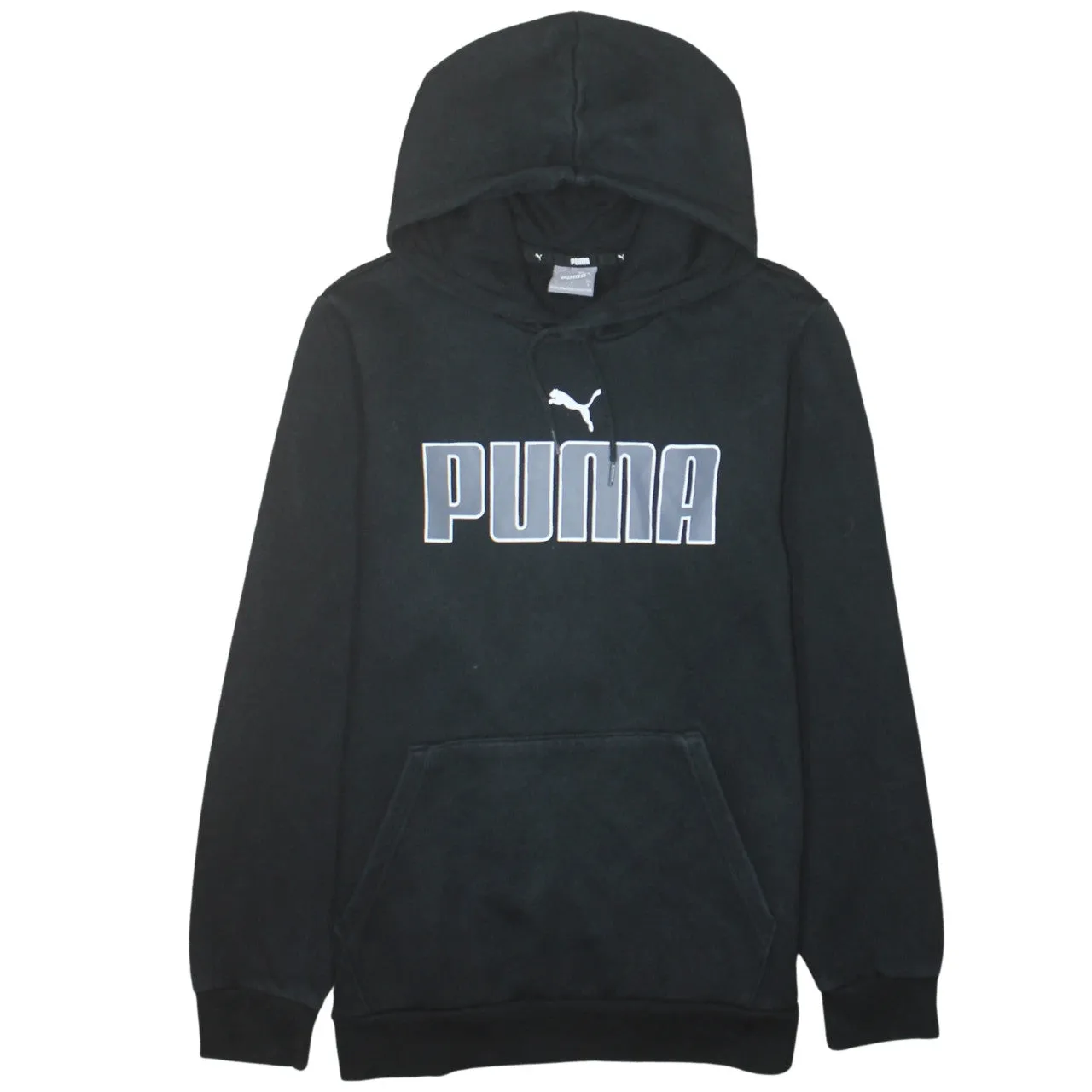 Puma 90's Spellout Pullover Hoodie Small Black sold by Vintage Club