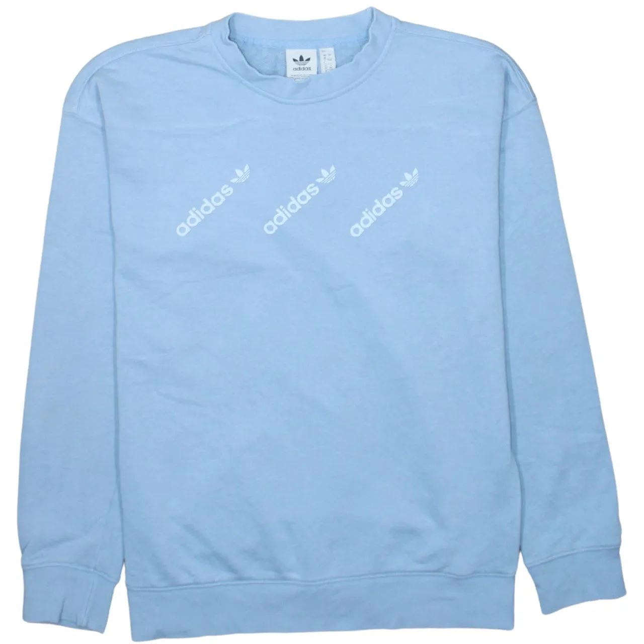 Adidas 90's Lightweight Crew Neck Sweatshirt Large Blue sold by Vintage Club