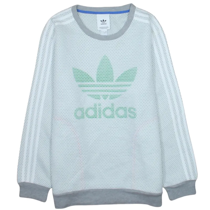 Adidas 90's Spellout Crew Neck Sweatshirt Large Grey sold by Vintage Club