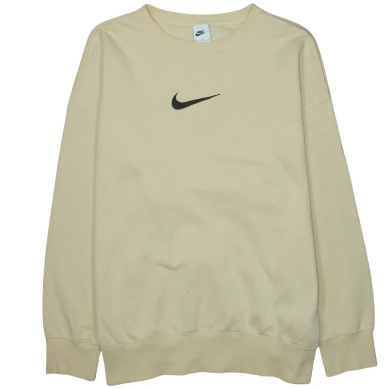 Nike 90's Center Middle Swoosh Crew Neck Sweatshirt XLarge Yellow made by Nike