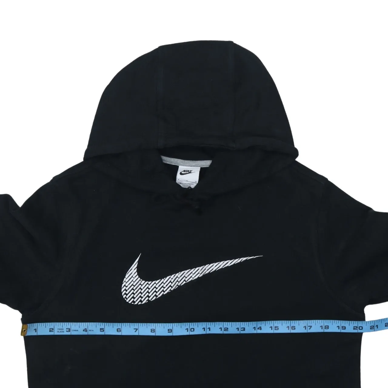 Nike 90's Center Middle Swoosh Pullover Hoodie Medium Black sold by Vintage Club product image thumbnail 5